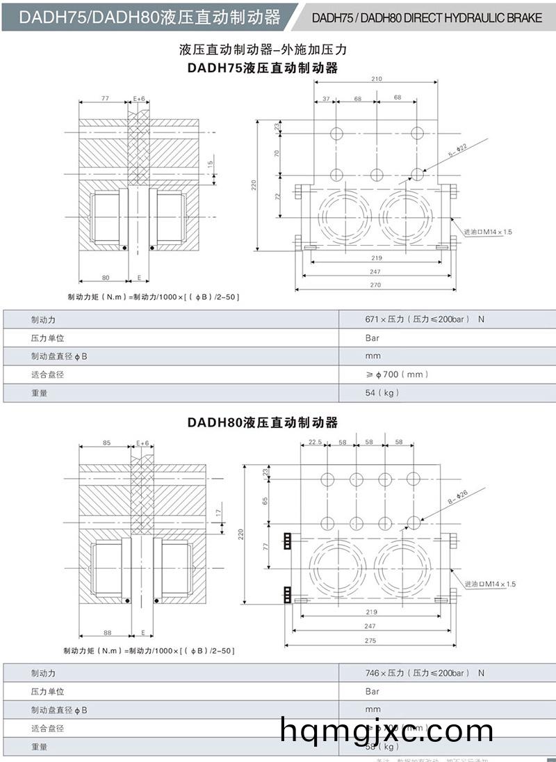 DADH75液壓直動製動器